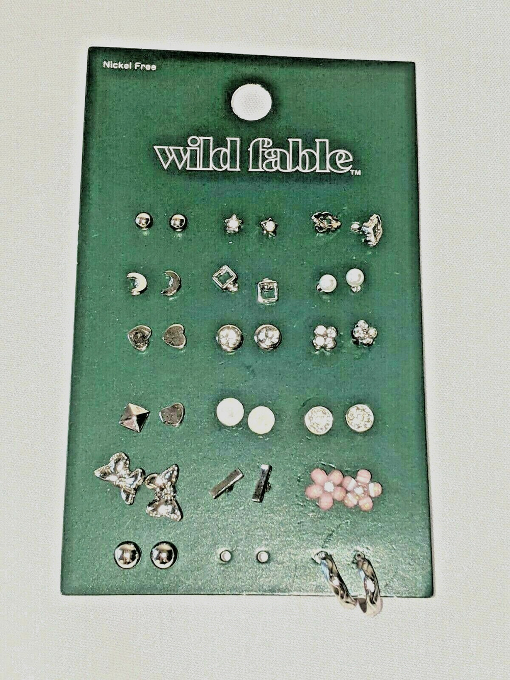 Wild Fable Nickel Free Earrings 17 pairs Butterfly Flower Heart Moon Ball Hoop